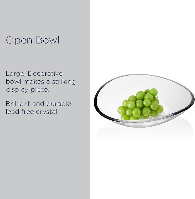 Mikasa Alister Crystal Glass Decorative Centerpiece Bowl, 13.25 inch