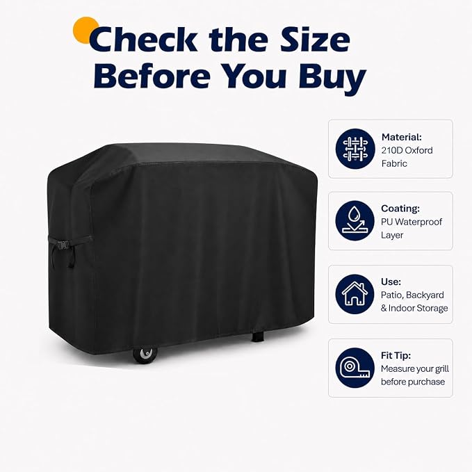 Grill Cover for Cuisinart CGG-180T Petite Gourmet Tabletop 2013-2026+, Outdoor Grill Covers Waterproof Windproof Anti-UV, 210D Oxford BBQ Cover Universal for Patio Garden
