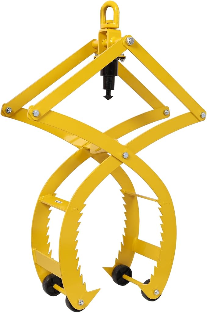 Automatic Grip and Release Log Tongs with 360° Swivel, 3300 LBS Capacity