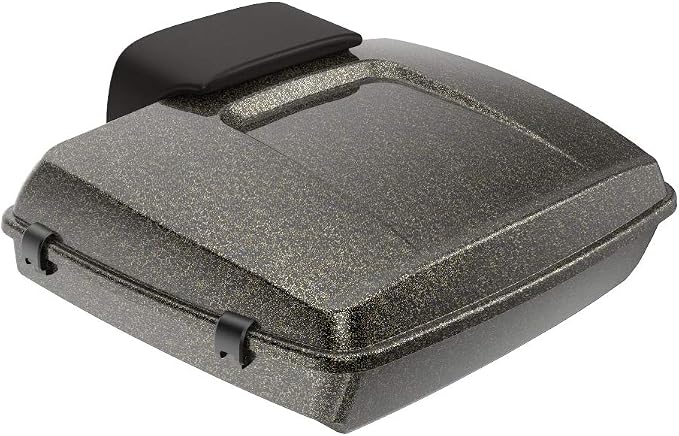 Advanblack Road Glide Tour Trunk Pack Hard Candy Black Gold Flake Razor Tour Trunk Pack Backrest Pad for '97-'25 Harley Touring Road King Street Glide Electra Glide CVO Models