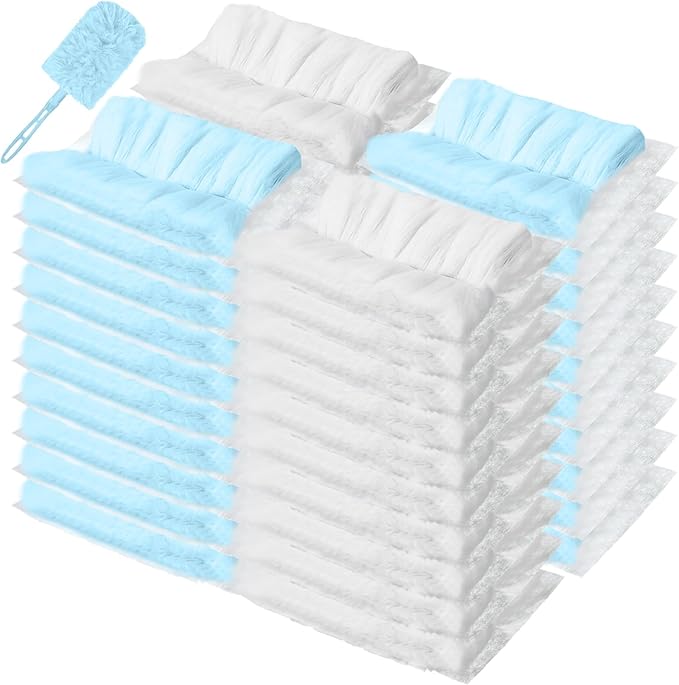 Mimorou 50 Pcs Disposable Dusters Refills Bulk Heavy Duty 180° Multi Surface Replacement Dusters for Cleaning Ceiling Fan with Microfibers Unscented (Blue Color)