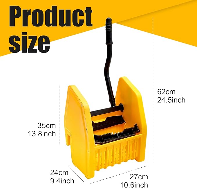 Sasylvia Yellow Mop Wringer Replacement Down Press Mop Bucket Wringer Industrial Cleaning Accessories for Commercial Floor Mopping Buckets Restaurant Supplies, 26quart or 33 Quart(Down Press)
