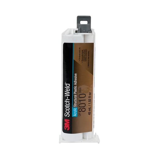 3M Scotch-Weld Structural Plastic Adhesive DP8010, Blue, Extremely Strong, Plastic to Metal Bonding, 45 mL (1.52 fl oz) Duo-Pak