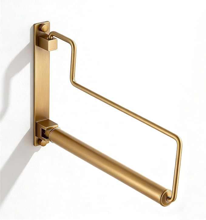NEWRAIN Clothes Drying Rack, Laundry Racks for Drying Clothes, Wall Mounted Swing Arm Clothes Hanger for Laundry Room, Garage, Indoor & Outdoor Use,Antique Brass