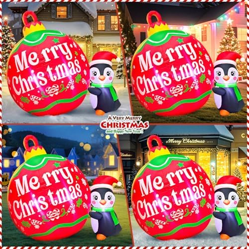 5FT Christmas Inflatable Outdoor Decoration Penguin Merry Xmas Blow Up