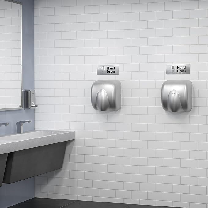 AIKE Heavy Duty Hand Dryer Hard-Wired Friendly 110V High Speed Brushed Stainless Finish Model AK2811