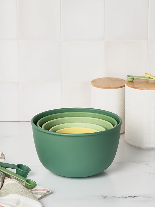 Bamboozle Astrik Baking Bundle | 5 Piece Mixing Bowl Set | Measuring Cups and Spoons | Cooking and Meal Prep | Dishwasher Safe | Microwave Safe | Fresh Guacamole