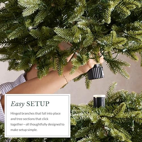 Balsam Hill 9ft Berkshire Mountain Fir - Slim Unlit Artificial Christmas Tree & Premium Stand for Grand Spaces