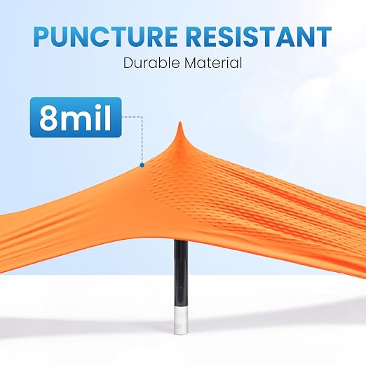 Borje Orange 8 Mil Nitrile Disposable Gloves, 100 Count, Large | Heavy-Duty, Latex & Powder Free, Raised Diamond Texture, Mechanic, Industrial, Automotive, Gardening