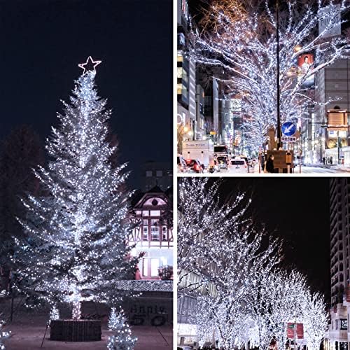 Solar String Lights Outdoor 2Pack 500LED 180FT Christmas Lights Cool White