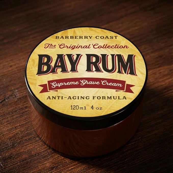 Bay Rum Shaving Cream for Men - Made with Shea Butter, White Tea & All Natural Ingredients - Full of Organic Soothers, Moisturizers & Anti-Oxidants