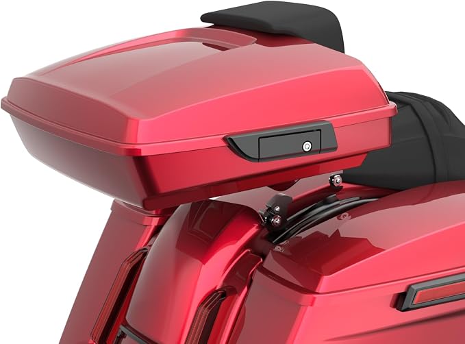 Advanblack Road Glide Tour Trunk Pack Velocity Red Sunglo Razor Tour Trunk Pack Backrest Pad for '97-'25 Harley Touring Road King Street Glide Electra Glide CVO models
