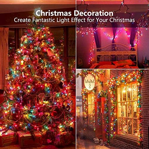 BrizLabs Colored Christmas Lights, 69.6ft 300 Count Christmas Tree Lights