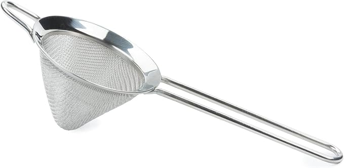 RSVP International Endurance Kitchen Collection, Stainless Steel Fine Mesh Conical Sieve/Colander, Multi-Purpose for Cooking, Baking, Loose Leaf Tea, Bar Strainer Cocktails, 3-Inch