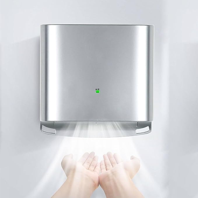 Compact Hand Dryer, Electric Hand Dryer, High Speed Automatic Hand Dryer, Commercial or Household, Toilet Hand Dryer.Abs Housing.1250w,Silver