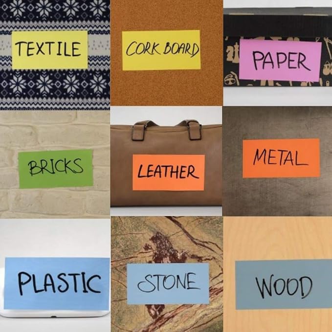 Self-Stick Notes 8x4 inch | Sticks to Any Surface Without Glue | Reusable White Dry Erase | Great for Classroom and Home Office (Assorted Colors, 8x4 inches)