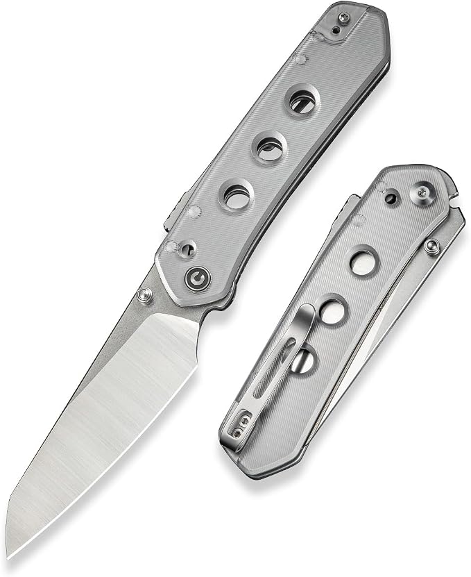CIVIVI Vision FG Pocket Knife, 3.54" Nitro-V Reverse Tanto Blade C22036-7 | Superlock Folding Knife with Lexan Handle, Reversible Ambidextrous Clip for EDC Camping Hiking