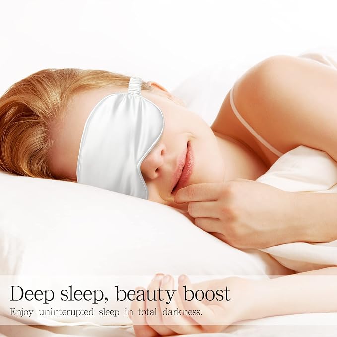 Coume Silk Sleep Mask Eye Coverings for Sleeping Smooth Soft Eye Covers Mask with Elastic Strap for Sleeping Blocking Lights Travel Relax (32), One Size