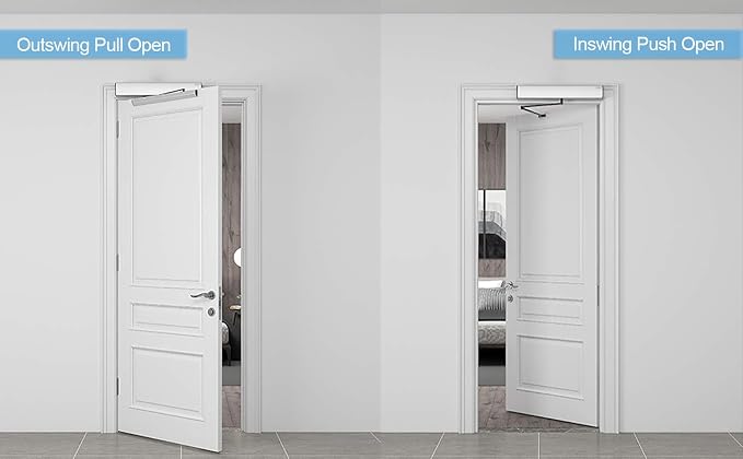 DSW120 Electric Door Opener + 2PCS 304 Stainless Steel Hardwired Wireless 2-in-1 Handicap Push Switch