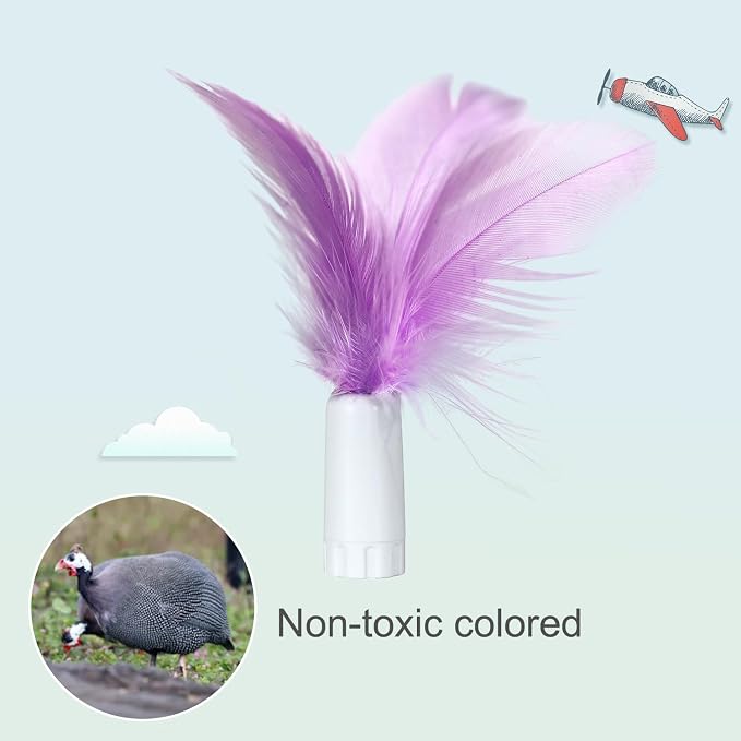 ORSDA 6Pcs Feathers Replacement and Soft Furry Accessories ONLY Fits Cat Toys, Interactive Toys for Indoor Cats-NOT fits for Other Brand Toys