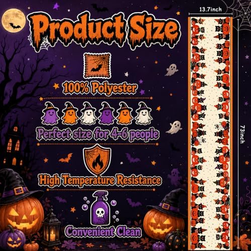 Halloween Decorations - Retro Halloween Table Runner for Home Party Decor