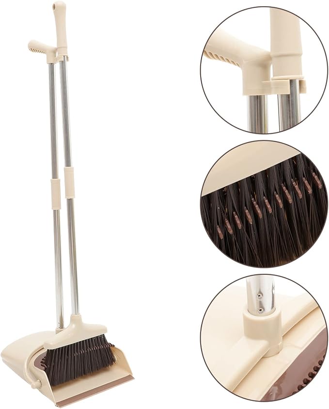 Yardwe 1 Set Broom Set Kitchen Brooms Household Cleaning Broom and Dustpan Handled Garden Dustpan Small Broom and Dustpan Brush and Dustpan Office Plastic Cleaner -