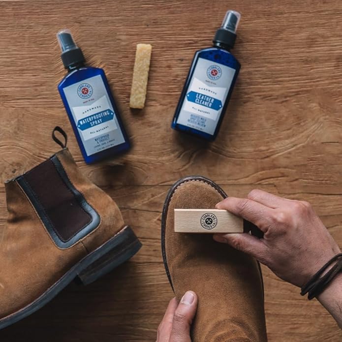 Cobbler's Choice Suede & Nubuck Care Kit - Cleaner, Waterproofing Spray, and Suede Brush & Eraser for Shoes, Boots, Bags, and Apparel