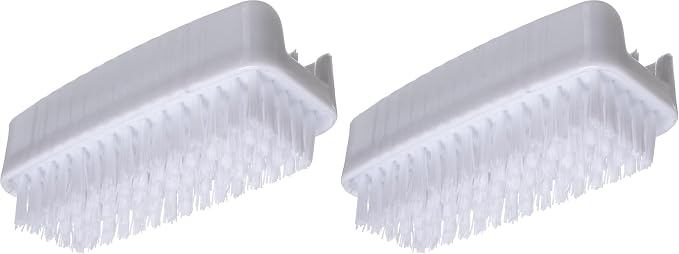 SPARTA 3623900 Plastic Hand Brush, Nail Brush With Polypropylene Bristles For Kitchens, Homes, Restaurants, 3.5 Inches, White (Pack of 2)