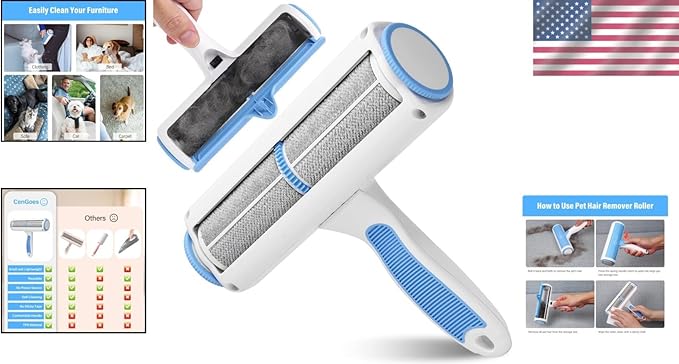 Reusable Lint Roller Effortless Pet Hair Remover for Furniture and Clothes
