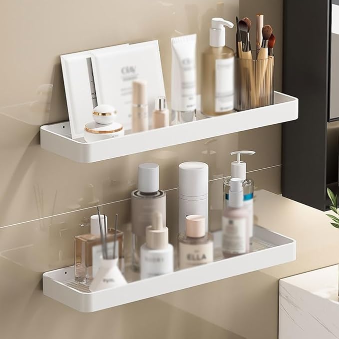 Toothbrush Rack Acrylic Bathroom Toothbrush Holder White Toothpaste Holder Wall-Mounted Storage Rack Easy to Install Without Drilling Bathroom Toothbrush Holder
