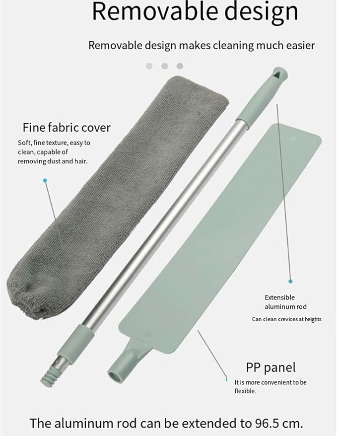 2026 New Retractable Gap Dust Cleaning Artifact with 3 Microfiber Dusting Cloths,Extendable Duster Cleaning Tool,Reusable Washable Dusting Wand for Home,Ceiling,Blinds,Furniture(2PCS)