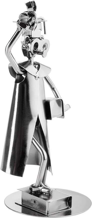 BRUBAKER Nuts and Bolts Sculpture Graduation Bachelor Master - Handmade Iron Figure Metal Man Examination - School Metal Figure Gift Idea for Students