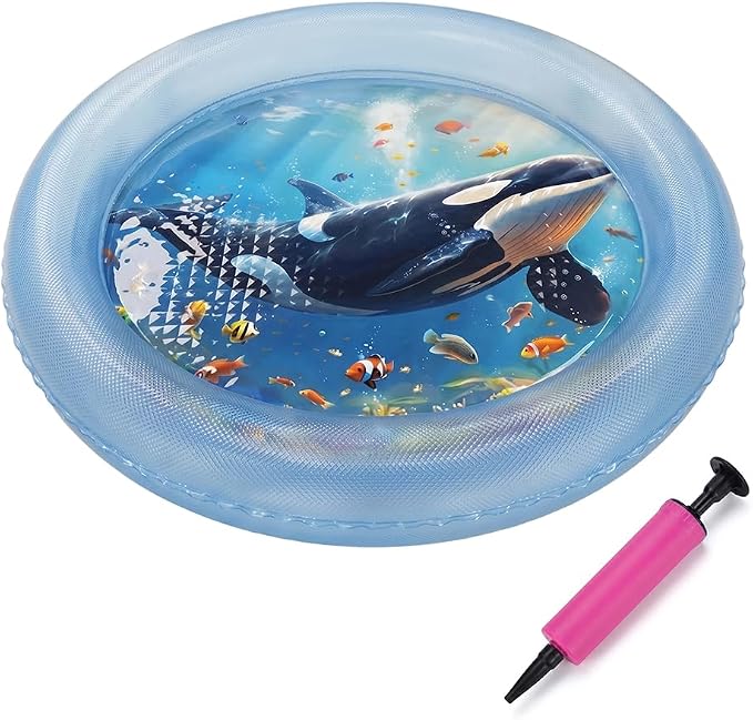 Cat Water Mat with Fish, 2026 New Interactive Cat Mat, Cat Mat for Indoor Activity, Portable Pet Water Play Mat for Cats and Dogs，A：Small,25"