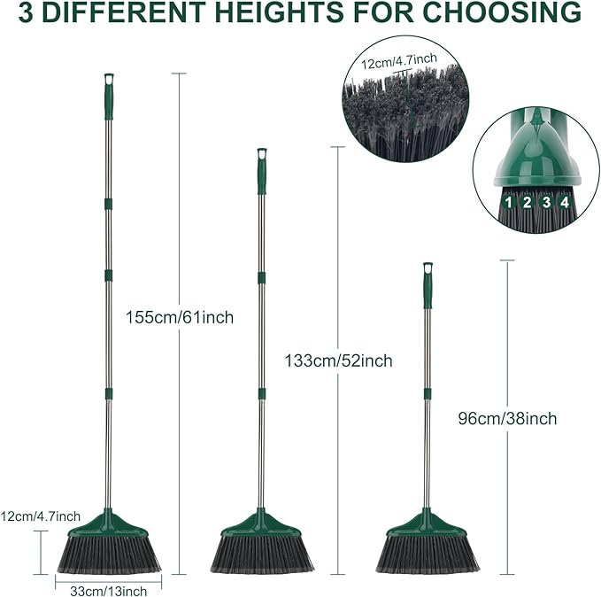 4 PCS Outdoor/Indoor Broom and 24" Commercial Dust Mop
