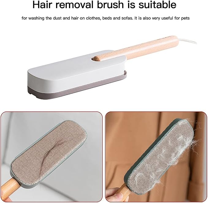 Electrostatic Lint Remover Handheld Hair Removal Brush Household Bedroom Clean Dust Reusable Sofa Clothes Self-Cleaning Sticking(Gray-As Shown)