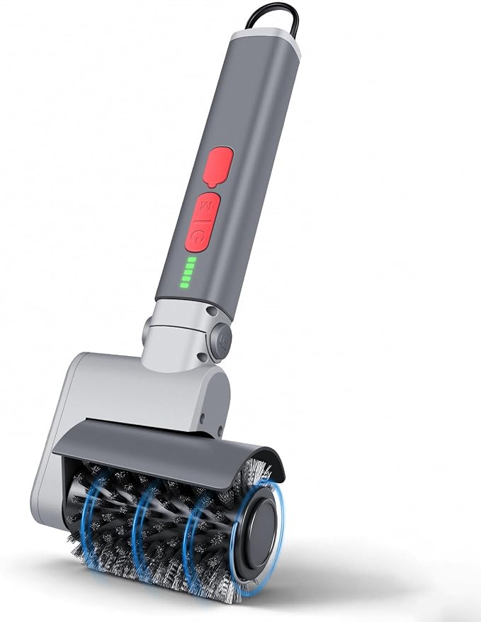 FLYSH Electric Grill Brush, Cordless BBQ Grill Cleaner with 3 Heads, 3-Speed & Angle Adjust, 58W 5200mAh 150-Min Runtime, IPX7 Waterproof for Outdoor Barbecue Grates