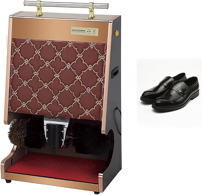 Heavy Duty Shoe Polisher Machine, Commercial Induction Shoe Polishing Machine, Public Electric Shoe Cleaner & Polisher, Electric Shoe Polisher Plug-In Shoe Buffer with Polish Box,F
