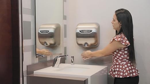 XLERATOR XL-SBX Automatic High Speed Hand Dryer with Brushed Stainless Steel Cover and 1.1 Noise Reduction Nozzle, 5.5 A, 277 V