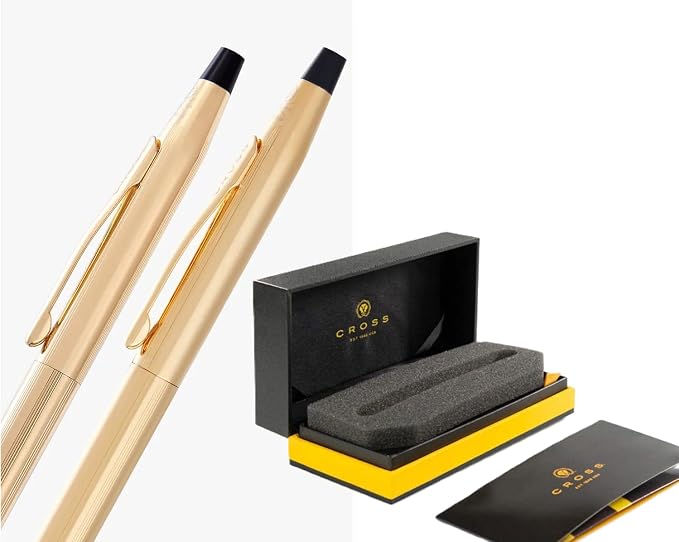 Cross Classic Century 23KT Gold Plated Ballpoint Pen & 0.7MM Mechanical Pencil Set.