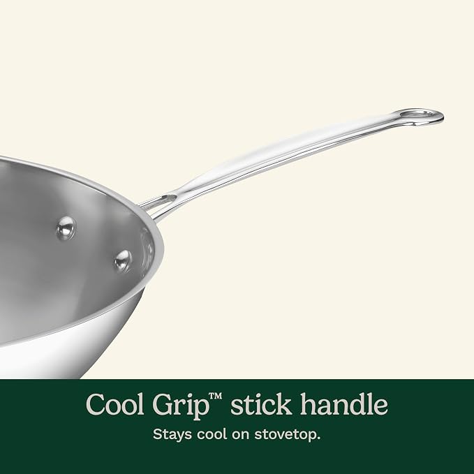 Cuisinart 14-Inch Stir-Fry Pan, Helper Handle and Glass Cover, Chef's Classic Stainless Steel, 726-38H