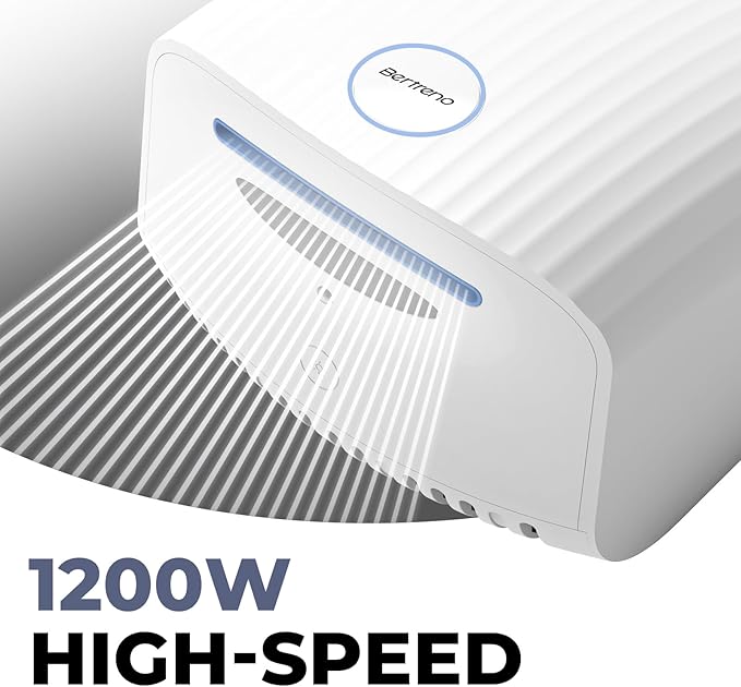 Commercial Hand Dryer Bathroom 110V Compact Electric Hand Dryers for Bathrooms Commercial High Speed Plug in Hand Dryers Home LED Work Light and Low Noise White