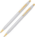 Cross Classic Century Refillable Pen & Pencil Gift Set Presented in a Luxury Gift Box - Medium Point, Black Ink, Medalist