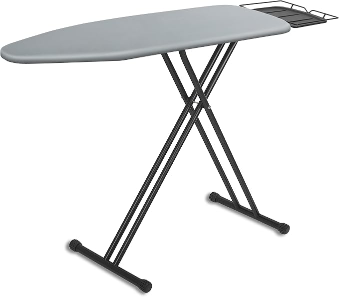 UFETGYG Classic Full Size Ironing Board 57" X 18" with Iron Rest, Extra Wide Size Full Metal Construction,Height Adjustable, Heat & Scorch Resistant Fabric, Anti-Skid Feet, Heavy Duty