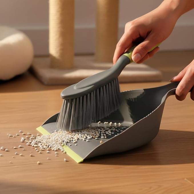 WDDBHSKN Dust pan Broom Dustpan Brush - Dust Pans with Brush, Dustpan and Brush Set, Handheld Broom and Dustpan Set are Used to Clean Kitchens, Floors, Tables, and Animal Cages.