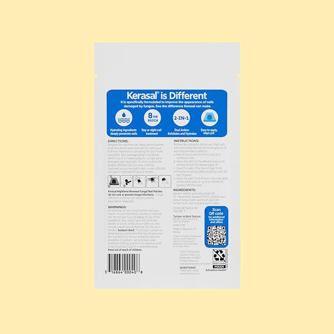 Kerasal Nighttime Nail Renewal Patches - 14 Patch Twin Pack - Overnight Restoring Nail Repair