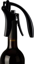 True Vertical Corkscrew Wine Opener with Easy Motion Lever Handle, Durable Stainless Steel and Plastic, Perfect for Home Bar, Kitchen, Outdoor Party, Housewarming Gifts, Set of 1, Black