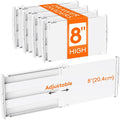Lifewit 8" Tall 4 Pack Drawer Dividers, 13.8"-22.2" Adjustable Deep Drawer Organizer Clothes, Expandable White Plastic Separators for Dresser, Kitchen, Cabinet, Closet, Office Organization & Storage