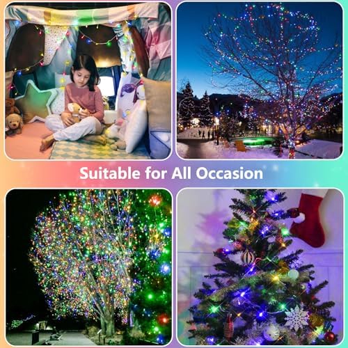 2 Pack 200 LED Battery Operated String Lights, Twinkle Lights Multicolor