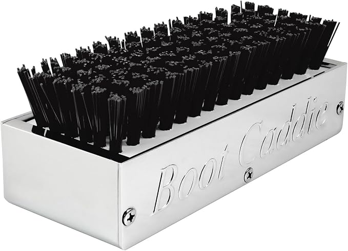 GG Grand General 98990 Chrome Aluminum 7-1/2" (L) x 2-5/8" (H) x 3" (D) Boot Caddies Black Brush