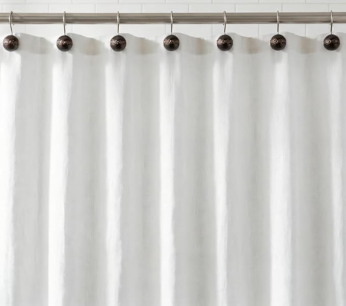Creative Scents Dublin Brown Shower Curtain Hooks Decorative - Set of 12 Shower Hooks for Shower Curtain - Durable Shower Rings for Bathroom Curtain